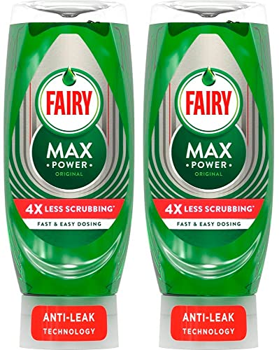 Fairy Max Power Original Washing Up Liquid, Pack of Two, 2 x 640 ml