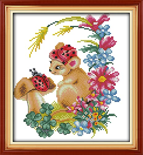 Broderie point de croix imprimé 40x50cm idéal pour décorer votre salon en hiver