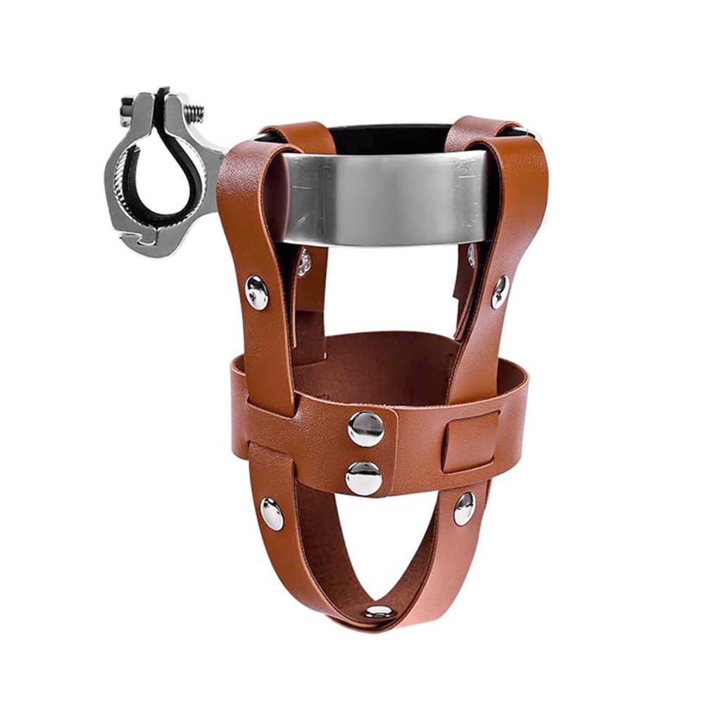 Tiardey Leather Road Bike Beverage Holder Bicycles Water Bottles Cup Holder Bike Coffee Drink Cup Holder Easily To Install