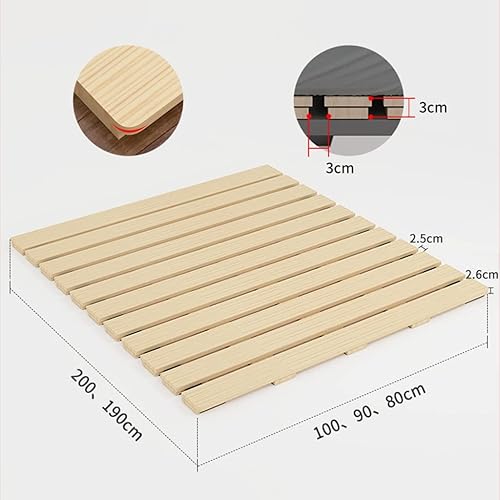 Miniatura 9 de Tabla de cama plegable, Tatami Bedstead de madera maciza a prueba de humedad, marco de tablón plegable y transpirable (tamaño : 35.4 x 74.8 in)
