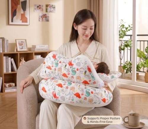 Image of Proliva Feeding Pillow for New Born Baby with Detachable Cover Breast Feeding & Maternity Nursing Pillow for Breastfeeding Support for Baby Feeding Pillow for Mom