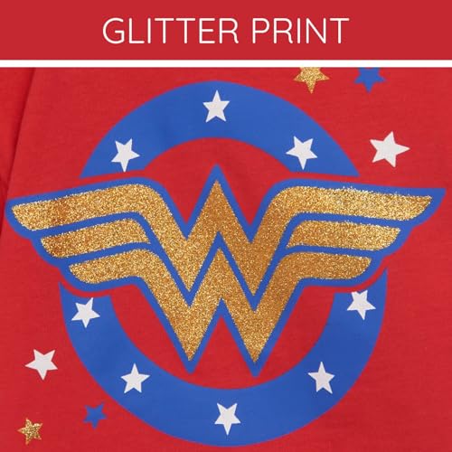 Image of DC Comics Justice League Girls' Glitter Graphic T-Shirt Toddler to Big Kid