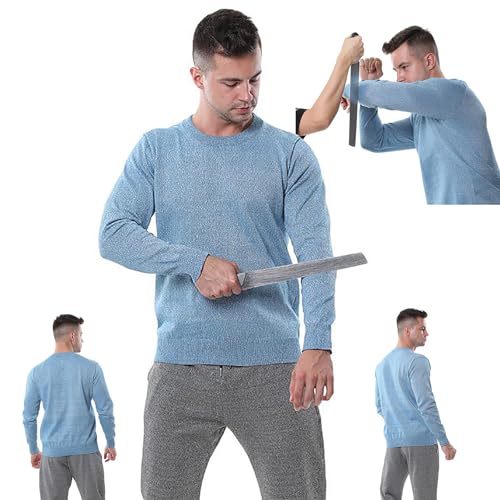 Ropa De ProteccióN Con Costura De Nivel 5, Chaqueta TáCtica, Camiseta De Manga Larga Antimordeduras, Antidesgarros Y AntipuñEtazos, Ropa De Seguridad Anticortes Para PolicíAs Y Seguridad,Blue-XXL