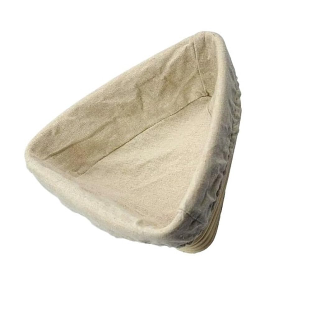 Cestino per la Prova del Pane, 1 Cestino da lievitazione Triangolare in Rattan con Rivestimento, Diverse Misure for la panificazione(23X23X8cm)