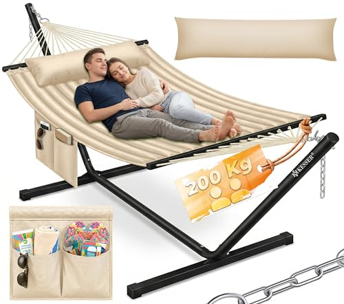 KESSER® Hamac Hill avec Support Coussin Double hamac pour 2 Personnes-Cadre Stable -200 kg de...