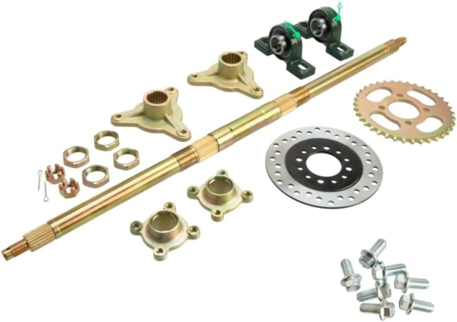 Fit For 740mm - 428 37T ATV Go Kart Rear Axle Kit STD 20mm Complete Assembly With Load Hub Brake Disc Sprocket(B)