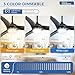 Sofucor 52 Inch Ceiling Fans with Lights Remote Control, Black Outdoor Ceiling Fan with Light Airflow 6000CFM 3 CCT Dimmable 3-Timer ABS 3 Blades Reversible DC Motor for Living Room Bedroom Patio