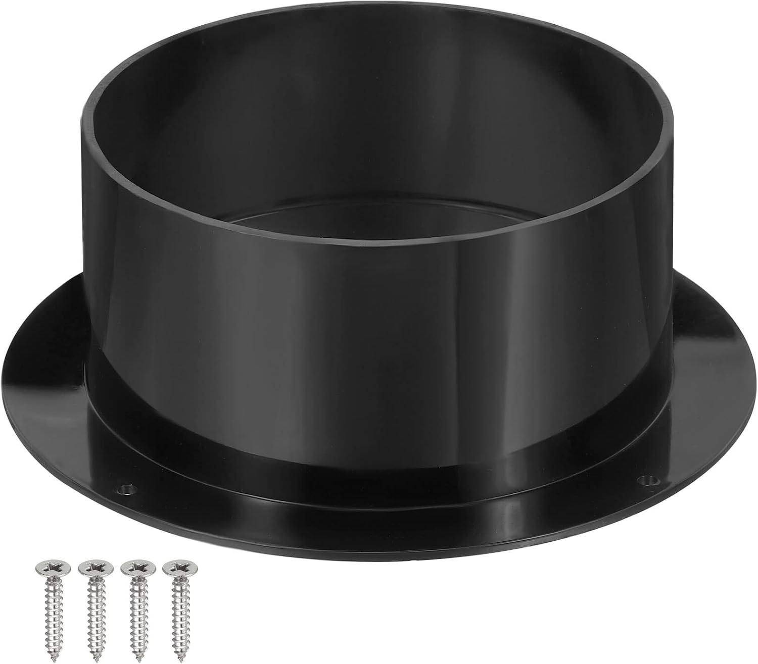 PATIKIL 5" Duct Connector Flange, ABS Straight Pipe Exhaust Flange Duct