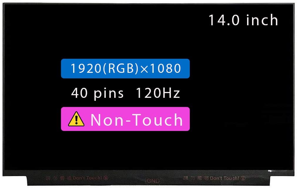 - 14.0" Screen Replacement for Asus ZEPHYRUS-G14-GA401IV-022T LCD Display Panel 40 pin 120Hz Compatible with 144Hz (FHD 1920 * 1080 Non-Touch)