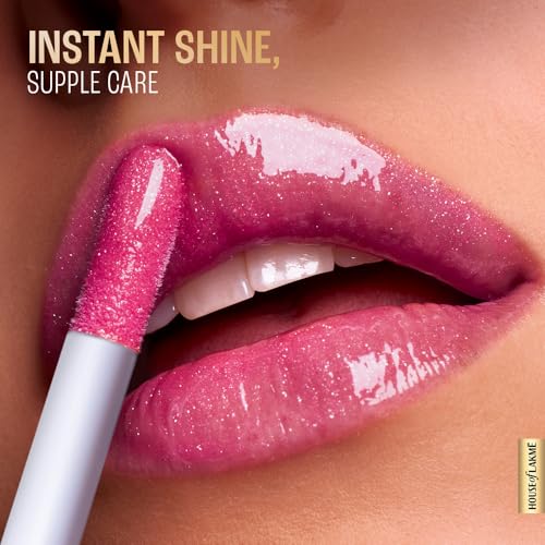 Image of LAKME LAKM LAKME SuperglowVIT C, Glossy Glass Shine Lip Gloss, InstaPinkC1, 4 ml, for Supple and Lips, with Vitamin C E, Finish, Hydrates Enhances Appearance | Ml