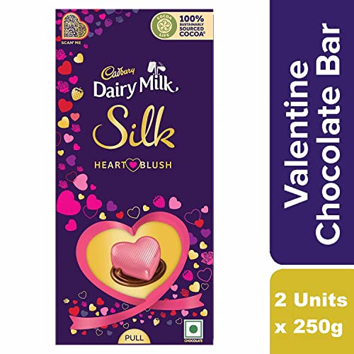 Image of Cadbury Silk Potli Valentines Pack, 343g & Celebrations Chocolate Gift Pack - Assorted, Premium, 281 g & Dairy Milk Silk Valentine's Heart Blush Bar, 2 X 250 g
