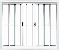 Janela de aluminio Vitro 4 Folhas 100x150 c/grade branca