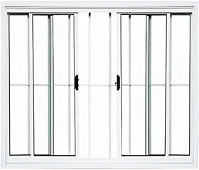 Janela de aluminio Vitro 4 Folhas 100x150 c/grade branca
