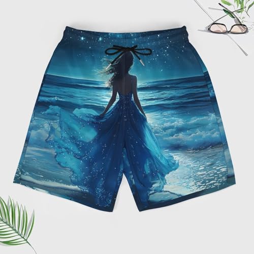Beautiful Back Mens Swim Trunks Quick Dry Beach Board Shorts with Pockets4