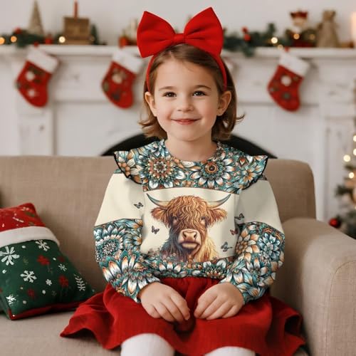 Sweatshirt for Girls Ruffle Long Sleeve Shirts 1-8 Years Casual Sweaters Kids Crewneck Pullover Top3