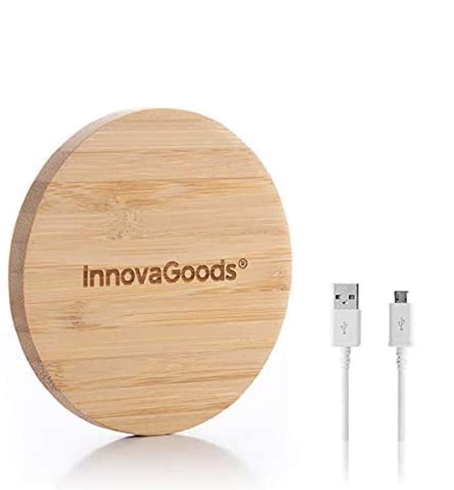 InnovaGoods Bamboo Wireless Charger.,