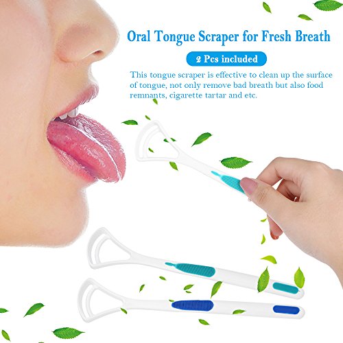 Qudai 2 Pcs Trie Scraper Oral Tongue Cleaner Boca Língua Escova de limpeza Fresh Breath Maker Oral H