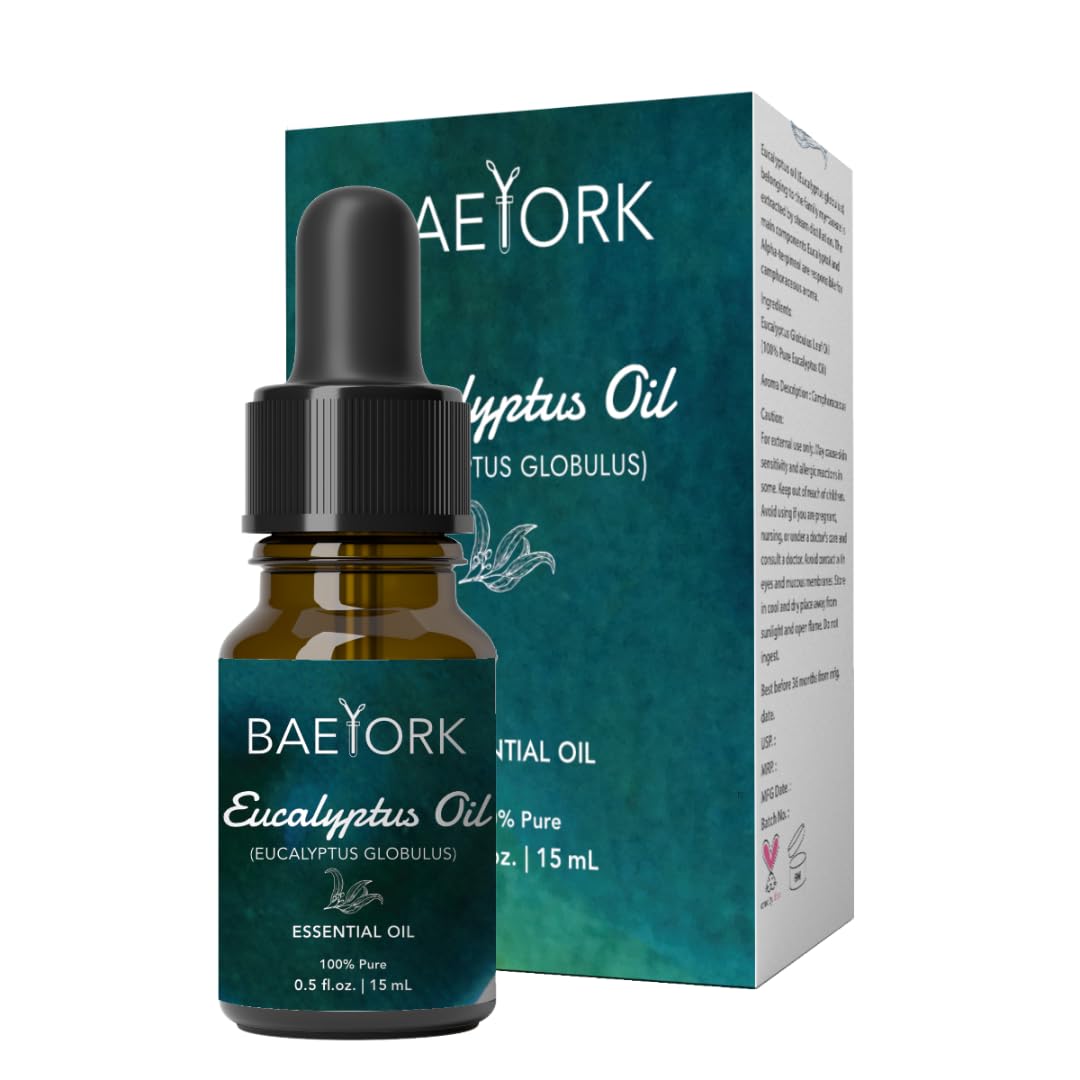 Eucalyptus Essential Oil 15mL (0.5 Fl. Oz.) – 100% Pure Natural Oil for Diffusers, DIY Blends, Skin & Hair Care | Cruelty-Free & Vegan