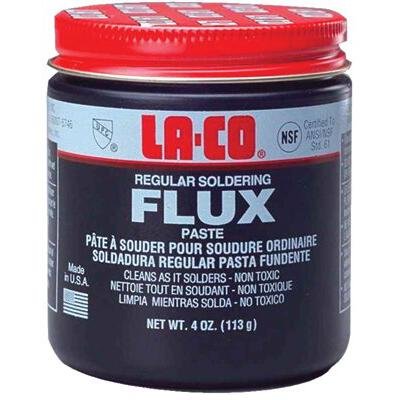 LA-CO 22194 Regular Soldering Flux Paste, 4 oz Jar with Brush-in-Cap
