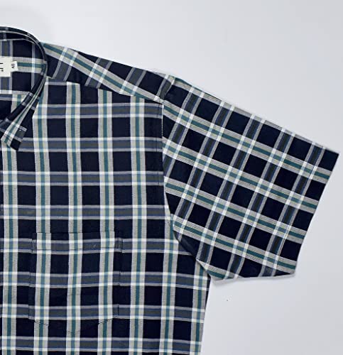 Image of GHPC 100% Cotton Checkered Half Sleeves Regular Fit Formal Shirt for Men