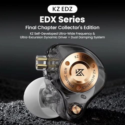 Image of KZ EDZ in-Ear Monitor Wired Earphone with Ultra-Wide Frequency Dynamic Driver, Dual-Stage Damping, Ultra-Stroke Bass, Pro-Grade Dual-Mic Silver-Plated Cable, Detachable 0.75mm 2-Pin (3.5mm)