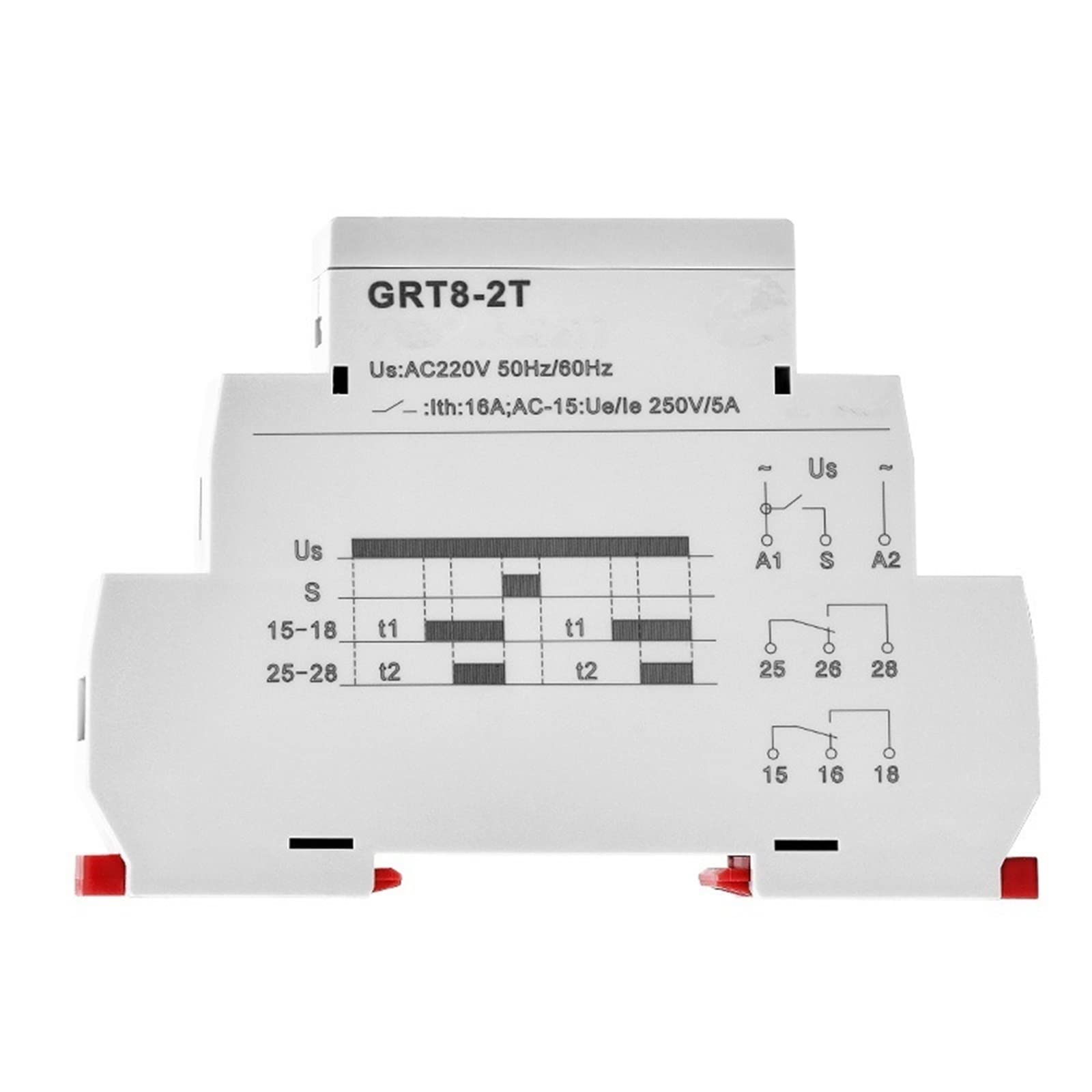 GRT8-2T Relè temporizzato a doppio ritardo AC230V O AC/DC12V-240V Tipo di relè DPDT 1 pz(2SPDT AC230V)