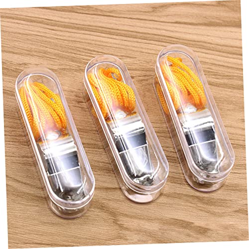 5 silbatos deportivos de acero inoxidable con cordón naranja miniatura 3