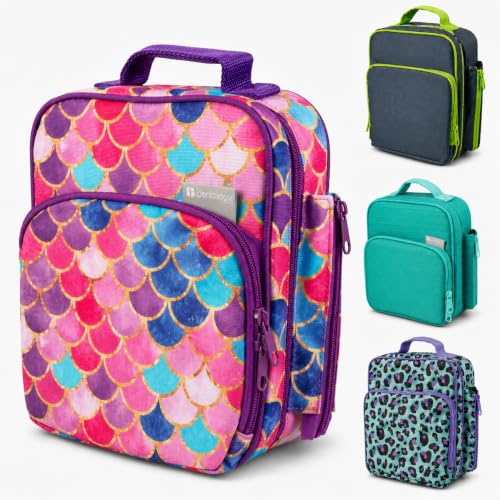 Premium Insulated Lunch Box for Girls- Built to Last w Solid Metal Frame & Superior Hot/Cold Retention- Heavy-Duty Zippers & Tear-Resistant Waterproof Fabric, Kids Tote w Bottle Holder & Snack Pocket