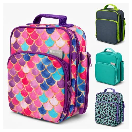 Bentology Insulated Lunch Box w Snack Pocket and Water Bottle Holder - Boys Girls and Kid's Lunchbox Tote Keeps Food Hotter or Colder Longer - Bag Fits Most Bento Boxes and Containers