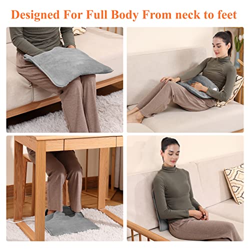 Electric Heated Foot Warmer Double-Side Foot Heating Pad,Ultra Soft Flannel Electric Fast Heating Pad,Auto Shut Off, 6 Temperature 4Timer Setting Foot and Hand Pain Relief Large 16''x16''