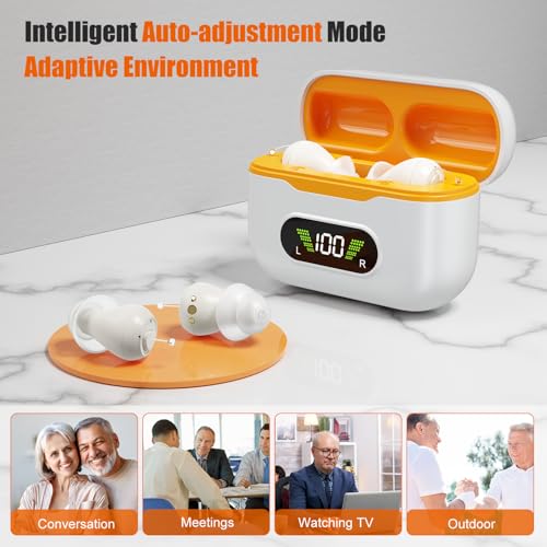 Flaygo Pro Hearing Aids for Seniors with Intelligent Auto-Noise Cancelling (Not Amplifiers),Rechargeable Digital OTC with 32-Channel, Super Mini,7-Day Standby,Battery Digital Display&UV Sterilization - Thumbnail 6