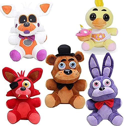 IMEDGOG Five Night Plushies Plush Figure Toys Sets, Gifts for Five Nights Game Fans 7Inch Plush Toy - Stuffed Toys Dolls (5PCS)