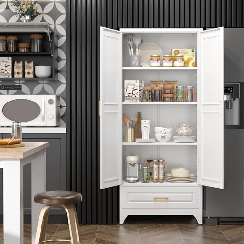 Image of SteeLoong 75 inch Metal Storage Cabinet with Doors and 3 Adjustable Shelves