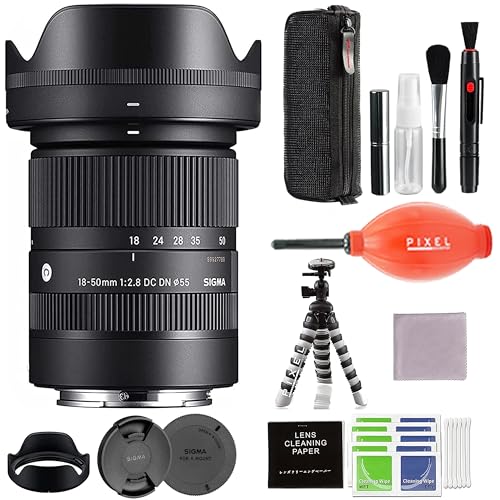 Image of Sigma 18-50mm f2.8 DC DN Contemporary Lens for Fujifilm X with Pixel Advanced Accessory and Travel Bundle (Sigma 1-Year USA Warranty)