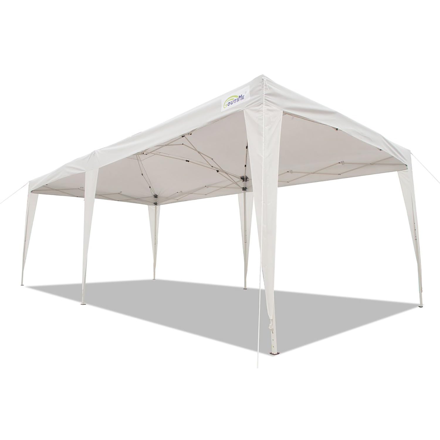 Goutime Faltpavillon Pavillon Partyzelt Wasserdicht 3x6m Mit 4 Seitenwänden Und Tasche Mit Rädern,Gartenpavillon für Hochzeiten,Freien,Garten,partyzelt（Weiß）