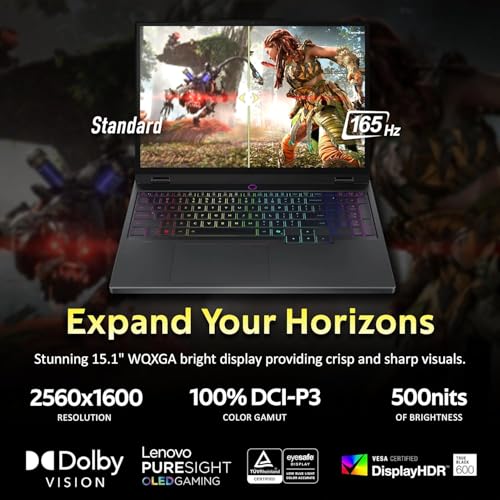 Image of Lenovo Legion 5 Gen 10 RTX 5070 Gaming Laptop, 15.1 inch WQXGA 165Hz, AMD Ryzen AI 7 350, 64GB DDR5 RAM, 2TB SSD, RGB Backlit KB, RJ-45, Wi-Fi 6, Bundle with PCO Laptop Cooler, Black, Windows 11 Home