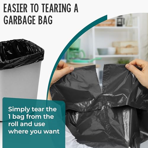 Miniatura 3 de Bolsas de basura de 240 l, extremadamente resistentes, extrafuertes, ideales para el hogar, el jardín y la empresa, 4 rollos de 10 unidades, bolsas de basura resistentes para renovación y