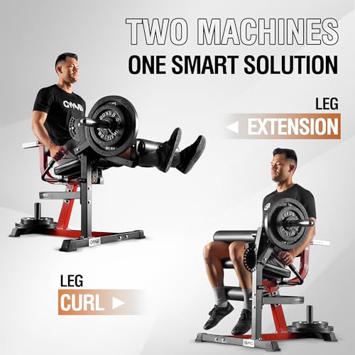 GMWD Leg Extension and Curl Machine, Lower Body Special Leg Machine, Adjustable Leg Exercise Bench with Plate Loaded, Leg Rotary Extension for Thigh, Home Gym Weight Machine