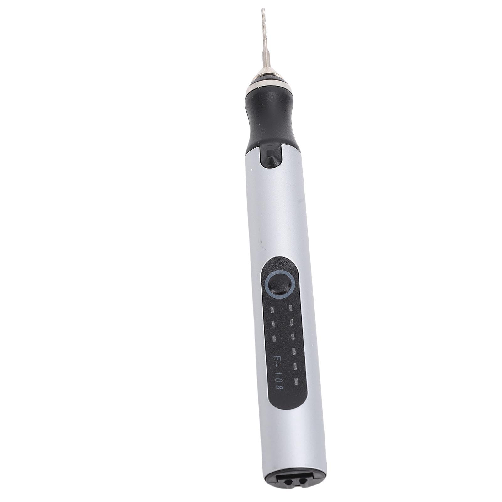 Stylo de gravure électrique multifonctionnel en alliage d'aluminium, outil rotatif sans fil pour Nail Art, polissage, meulage, perçage (Argent)