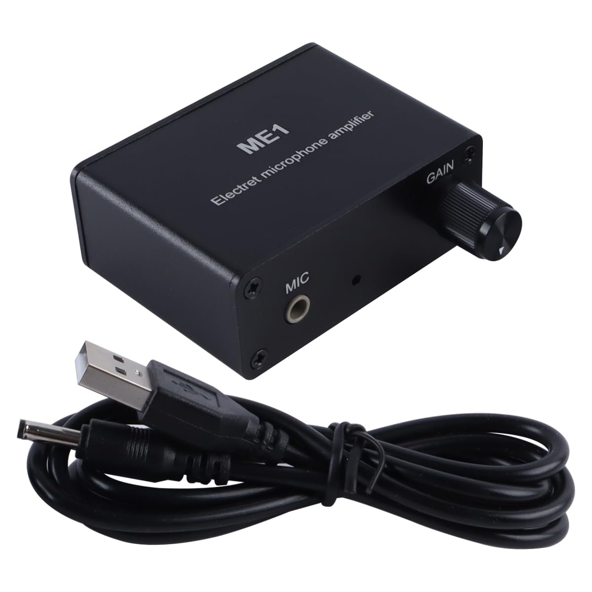Ubric Elektret-Mikrofon-Verstärkerplatine Mikrofon-AMP-Verstärker DC5-12V, 3,5-mm-Eingangsmikrofon-Vorverstärker, Verstärkung 0-20db einstellbar