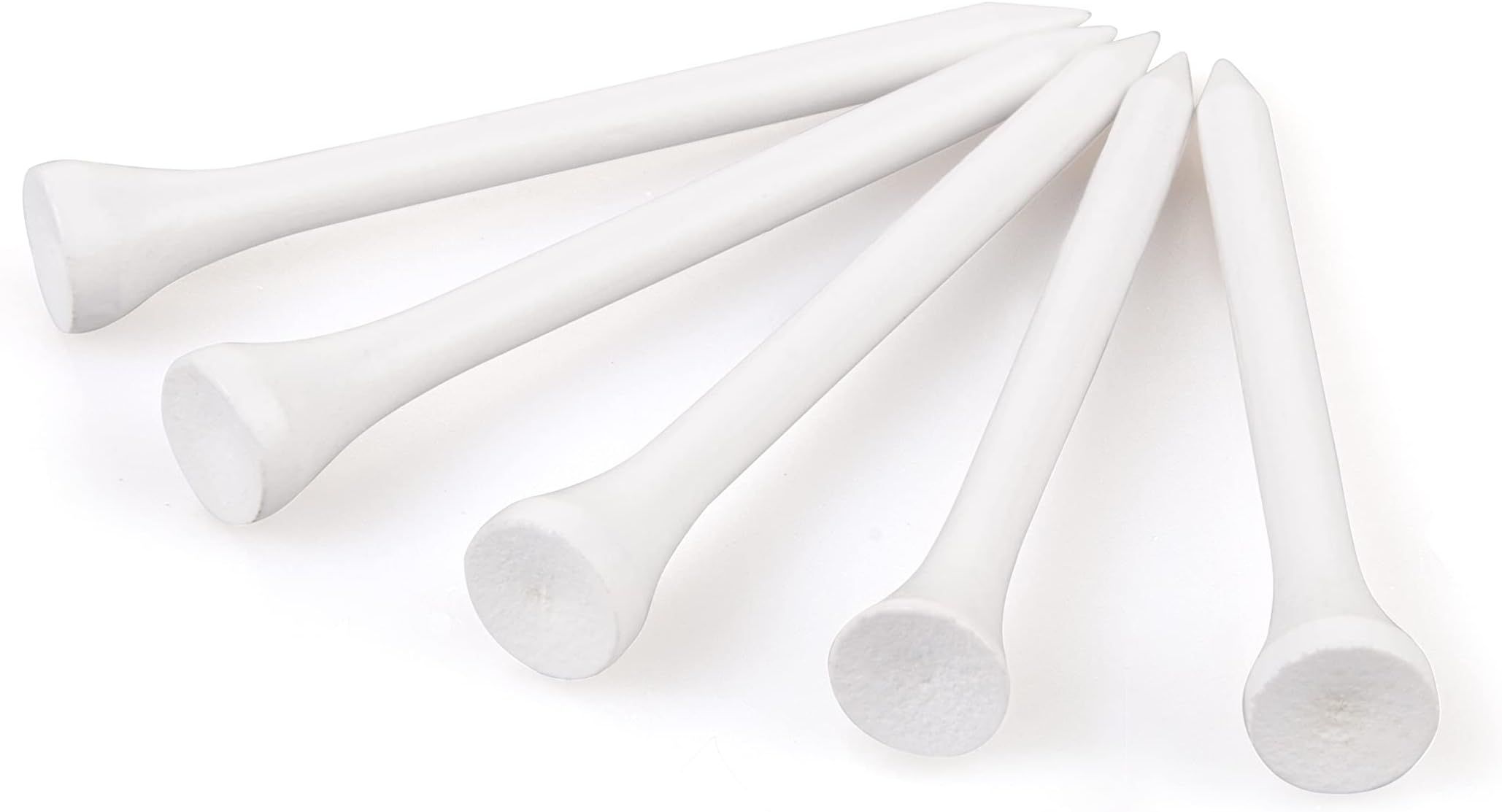 70mm 2 3/4" White Wooden Tees Tee Biodegradable XL Pack of 100