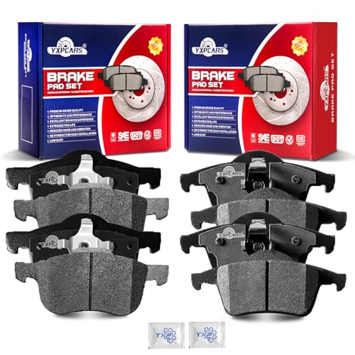 YXPCARS Front and Rear Ceramic Disc Brake Pads Set Replacement for VOLVO S80 1999 2020-2006 /V70 2001-2007 /S60 2001 2002 2003 2004 2005 2006 2007 2008 2009