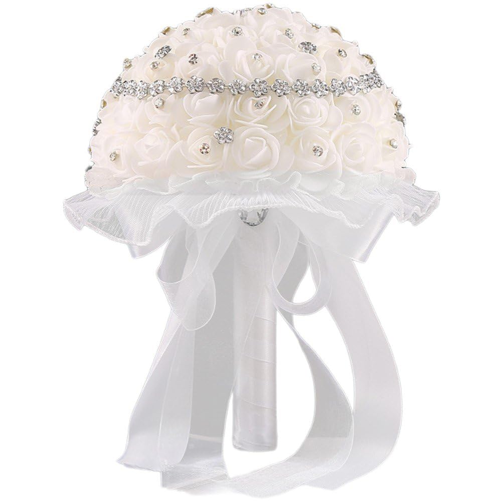 Bouquet de mariée en roses artificielles Wudaizhi pour cérémonie et demoiselle d'honneur