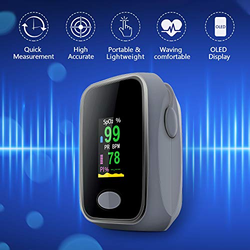 Saturatiemeter,Pulsoximeter for Finger Oxygen-meetapparaat,met LED-display en accessoires, eenvoudige one-touch… - Image 6
