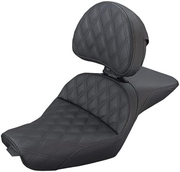 Saddlemen Explorer LS Seat With Backrest Standard Compatible With 93-16 HARLEY FXDWG, Black