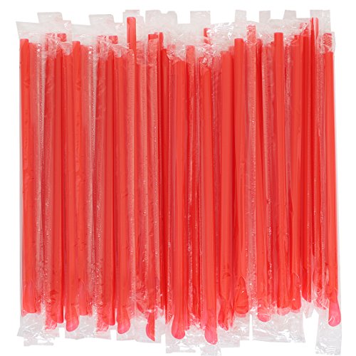 Pitillos cuchara rojos envueltos individualmente 300 un miniatura 5