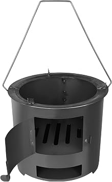Mini Wood Stove, Inner Diameter 7.9 / 9.8 / 11.8 inches 20 / 25 / 30 cm, Rocket Stove, Free Fuel, Bonfire Stand, Solo Stove, Includes Handle, Firestand, Solo Firewood, Lightweight, 3.3 lbs