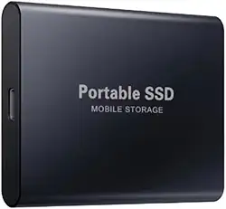 2 TB - Disco de Memória Flash SSD Portátil para Laptop, Desktop, Celular, TV e outros. Tipo-C USB 3.1, SSD Externo M.2 de Alta Velocidade, Disponível em Capacidades 500 GB a 256 TB (Preto, 2, TB)