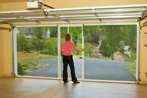 Lifestyle Screens Garage Door Screen 7'H 17x20 White Privacy PVC-Coated Polyester Fabric Without Passage Door (White, 9'Wx7'H) - Image 3