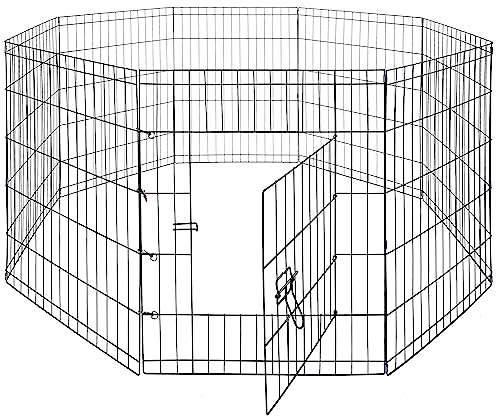 Foldable Metal Exercise Pet Play Pen with Door for Dogs 30inch Tall  Cucciolini Doodles Foldable metal exercise pet play pen with door for dogs 30 inch tall   cucciolini doodles
